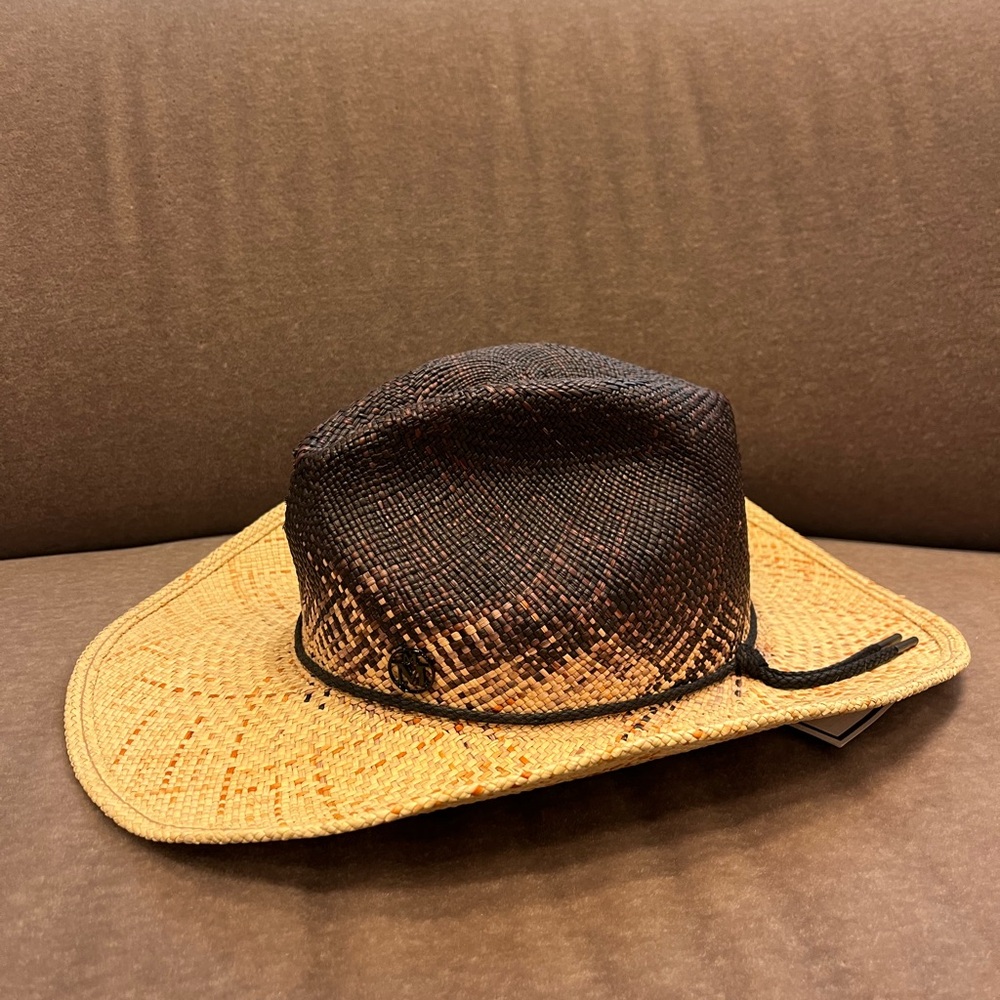 Women’s Two-Tone Straw Sun Hat in Brown & Tan